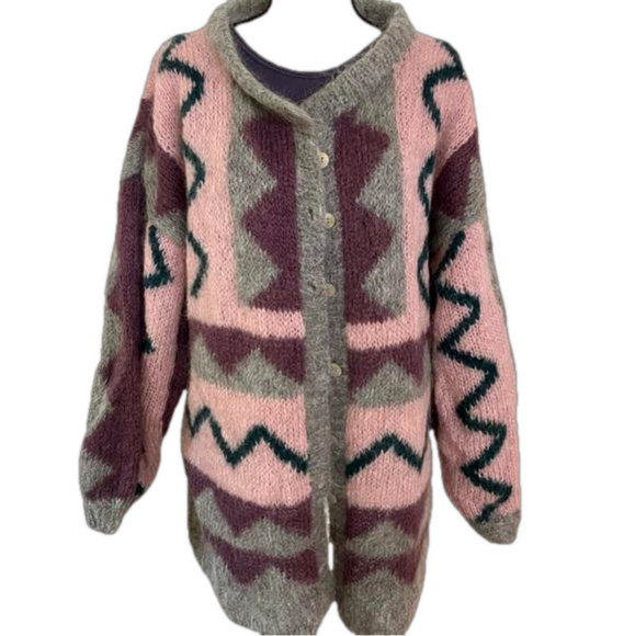 handcrafted Sweaters - Unique handcrafted oversized cardigan- mohair?